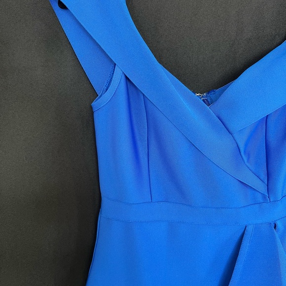 💙 NWOT Elegant Cobalt Blue Off-Shoulder Bandage Dress | Women’s Medium - Picture 6 of 14